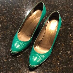 Vintage Bruno Magli Women's Green Leather Heels